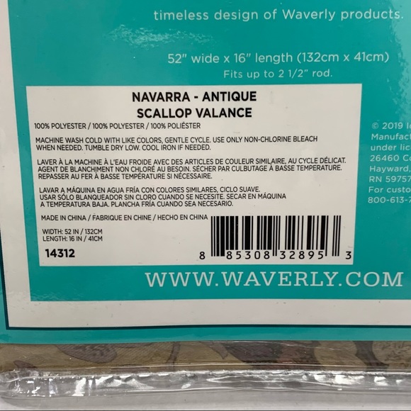 Set of 2 Traditions by Waverly Navarra Floral Window Valances 52 x 16 NEW NIP - Picture 5 of 6